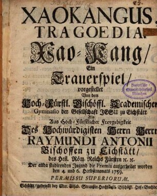 Xaochangus : tragoedia ; [Periocha]