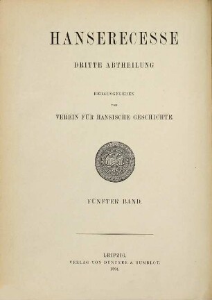 Hanserecesse, 3,5. Von 1477 - 1530 ; Bd. 5, [1504 - 1510]