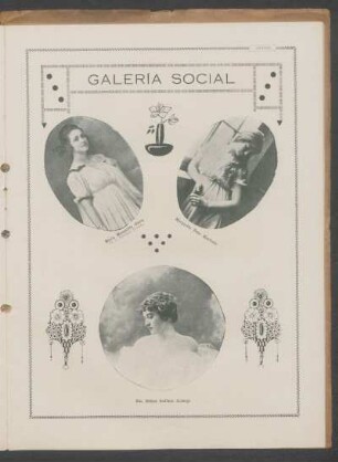 Galería social : [Fotografías de] María Margarita Giave, de la Sociedad Porteña [y] Margarita Pons Martínez [y] Sta. Esther Suffern Arteaga