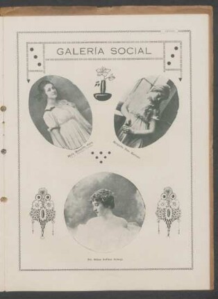 Galería social : [Fotografías de] María Margarita Giave, de la Sociedad Porteña [y] Margarita Pons Martínez [y] Sta. Esther Suffern Arteaga