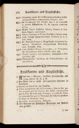 Landkarten und Kupferstiche.