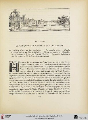 Chapitre VII: La conquéte de l'Égypte par les Arabes