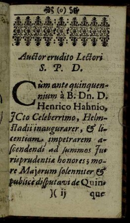 Autor erudito Lectori S. P. D.