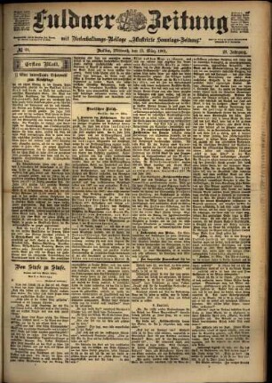 Erste Ausgabe vom Mittwoch, den 13. März 1901.