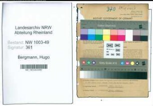 Entnazifizierung Hugo Bergmann , geb. 11.01.1892 (Geschaeftsfuehrer)