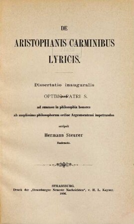 De Aristophanis carminibus lyricis