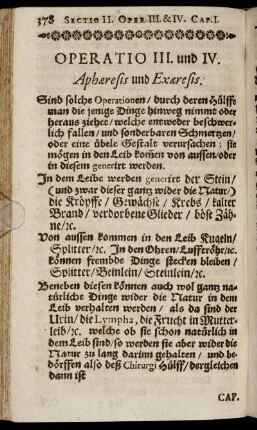 Operatio III. und IV. Aphæresis und Exæresis.