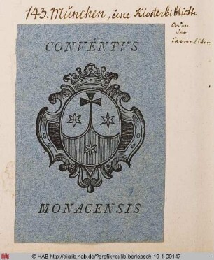 Wappen der Bibliothek der Karmeliter zu München