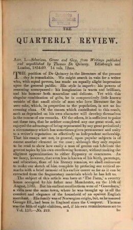 The quarterly review, 110 = No. 219 - 220. 1861