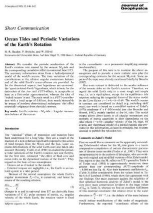 Ocean tides and periodic variations of the earth's rotation