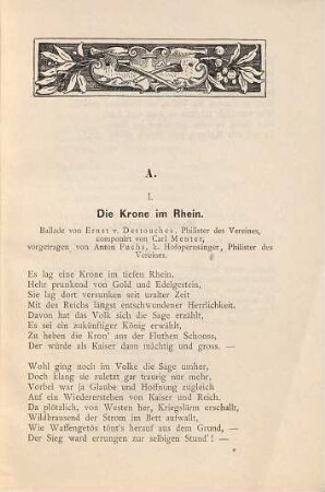Festkneipe zur Feier des 90. Geburtsfestes S.M. des deutschen Kaisers : 9. März 1887.