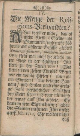 IV. Die Menge der Religions-Verwandten?