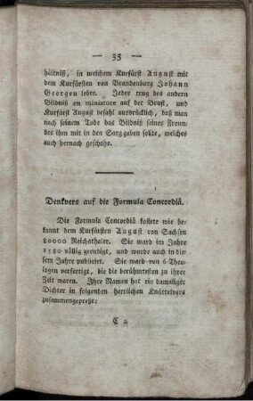 Denkvers auf die Formula Concordiä.