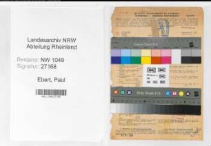Entnazifizierung Paul Ebert , geb. 17.12.1905 (Vermessungstechniker)