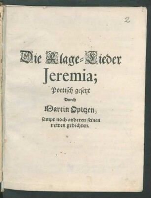 Die Klage-Lieder Jeremia