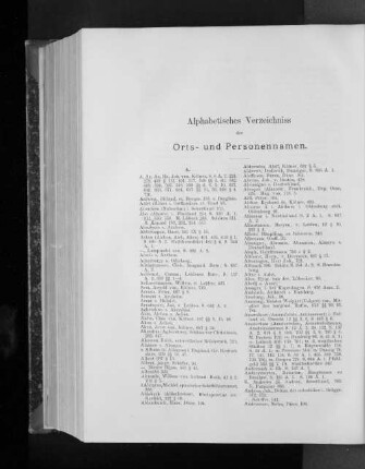 Alphabetisches Verzeichniss der Orts- und Personennamen.