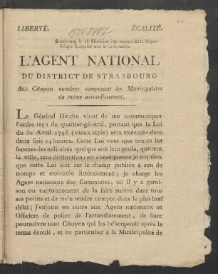 L'Agent National Du District De Strasbourg ...