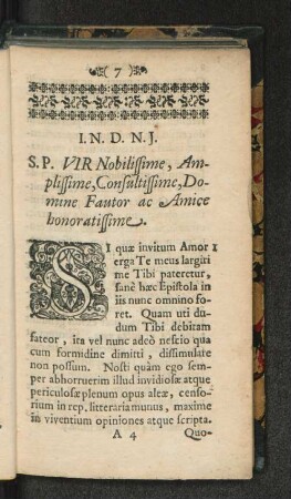 [Excusatio.- Quaestio I.]