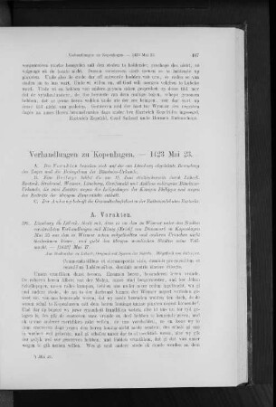 Verhandlungen zu Kopenhagen. - 1423 Mai 23.