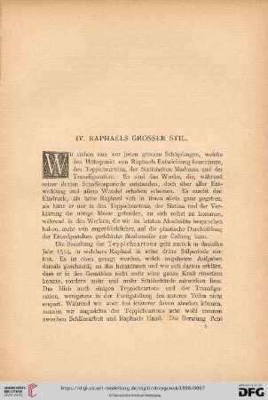 IV. Raphael grosser Stil