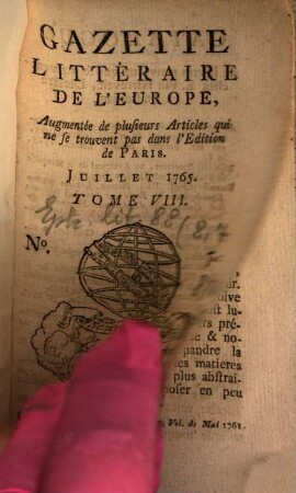 Gazette littéraire de l'Europe. 8. 1765, 7 - 8 (Juli und Aug.)