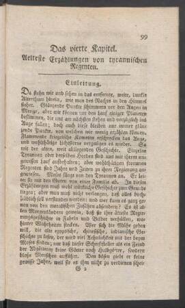 Das vierte Kapitel. Aelteste Erzählungen von tyrannischen Regenten