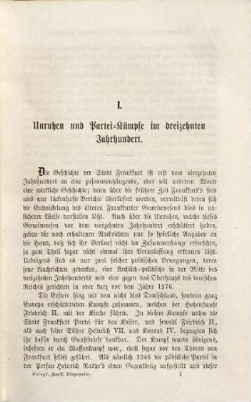 Frankfurter Bürgerzwiste und Zustände im Mittelalter : ein auf urkundlichen Forschungen beruhender Beitrag zur Geschichte des deutschen Bürgerthums