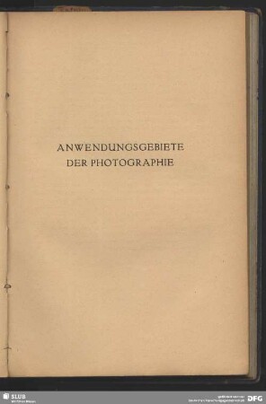 Anwendungsgebiete der Photographie