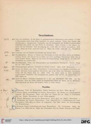Verschiedenes (Nr. 263-341)