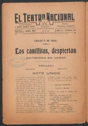 Los canillitas, despiertan : entremés en verso