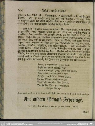Am andern Pfingst-Feyertage