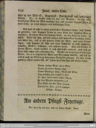 Am andern Pfingst-Feyertage