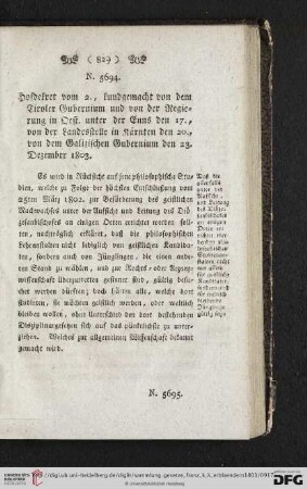 Dezember (N. 5694 - N. 5724)