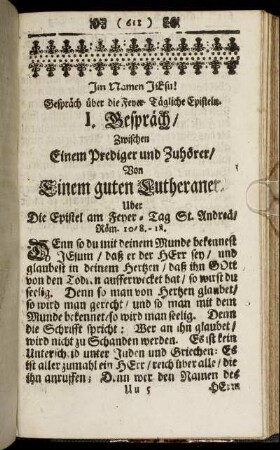 [Feyer-Tags Episteln.]