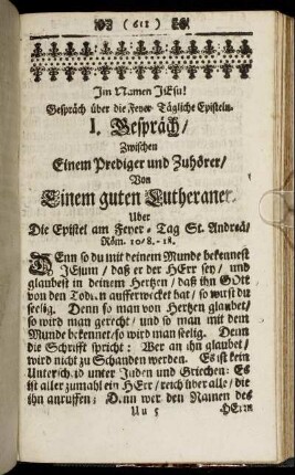 [Feyer-Tags Episteln.]