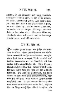 Achtzehenter Brief - Reise nach Basel. Arlesheim