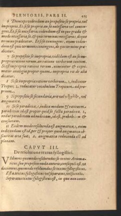 Caput III. De resolutione textus syllogistici.