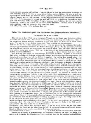 Ueber die Notwendigkeit des Zeichnens im geographischen Unterricht