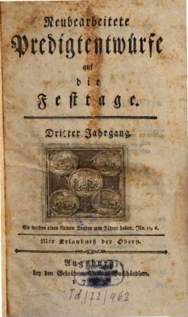Neubearbeitete Predigtentwürfe auf alle Festtage, 3. 1795