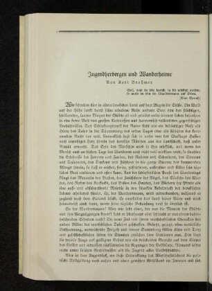 Jugendherbergen und Wanderheime