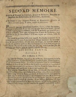 Second mémoire pour Me. Pierre de Chiniac, ... accusateur, contre le sieur Jacques Pernet de Blercourt, ... & autres, accusés de subornation