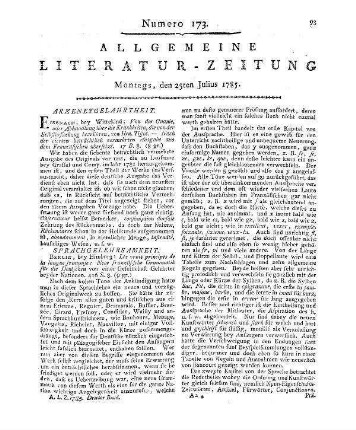 Tissot, S. A. A. D.: Von der Onanie. Oder Abhandlung über die Krankheiten, die von der Selbstbefleckung herrühren. Nach der 4. ... Ausg. a. d. Franz. übers. Eisenach: Wittekindt [1785]