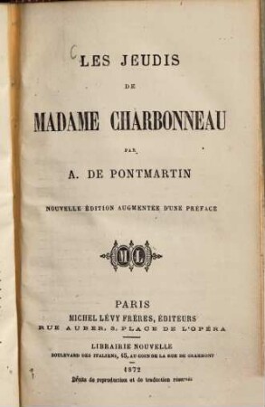 Les jeudis de Madame Charbonneau