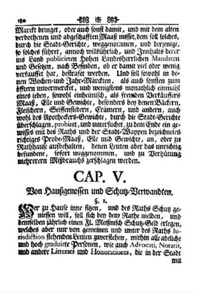 Cap V. Von Hausgenossen und Schutz-Verwandten.