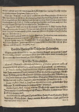 Teutsche Theologische Bücher der Calvinisten.