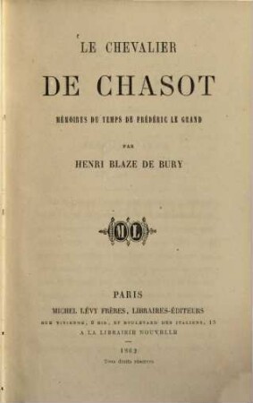 Le chevalier de Charit : Mémoires du temps de Frédéric le Grand