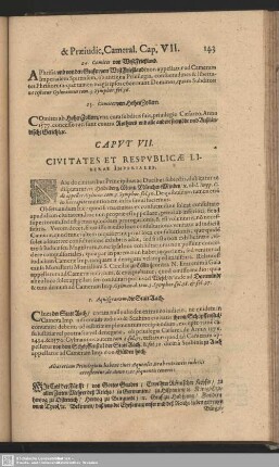 Caput VII. Civitates Et Respublicae Liberae Imperiales