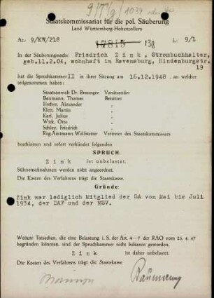 Zink, Friedrich