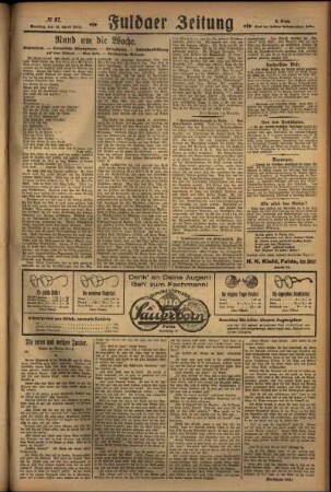 Dritte Ausgabe vom Sonntag, den 14. April 1929.