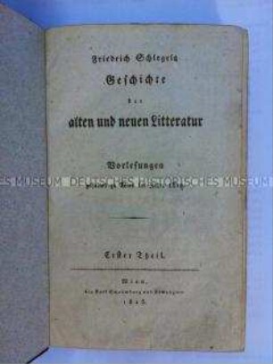 Vorlesungen über Literaturgeschichte